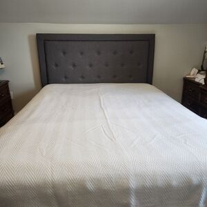 Chevron Pattern Knit White Cotton Beadspread Blanket Full/Queen Size‎ 84"x88"